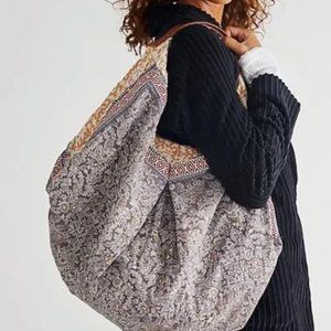 NWT Brand New Free People Poppy Crescent Bag Purple Boho Tote Shoulder